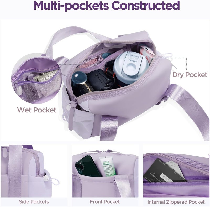 cysiyu Mini Gym Bag for Women Girls Small Gym Tote Bag with Wet Compartment Waterproof Travel Duffle Bag Cute Workout Sport Bag - Image 5
